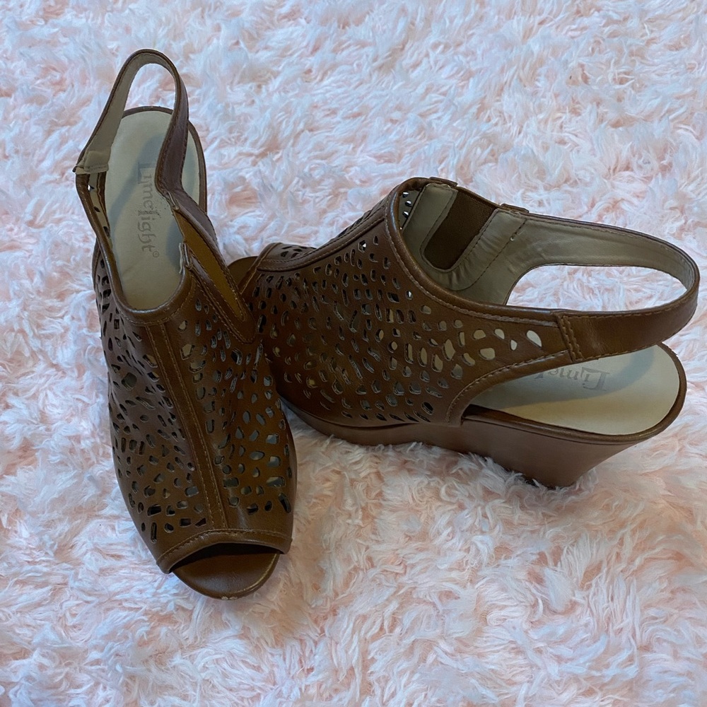 Brown summer wedges